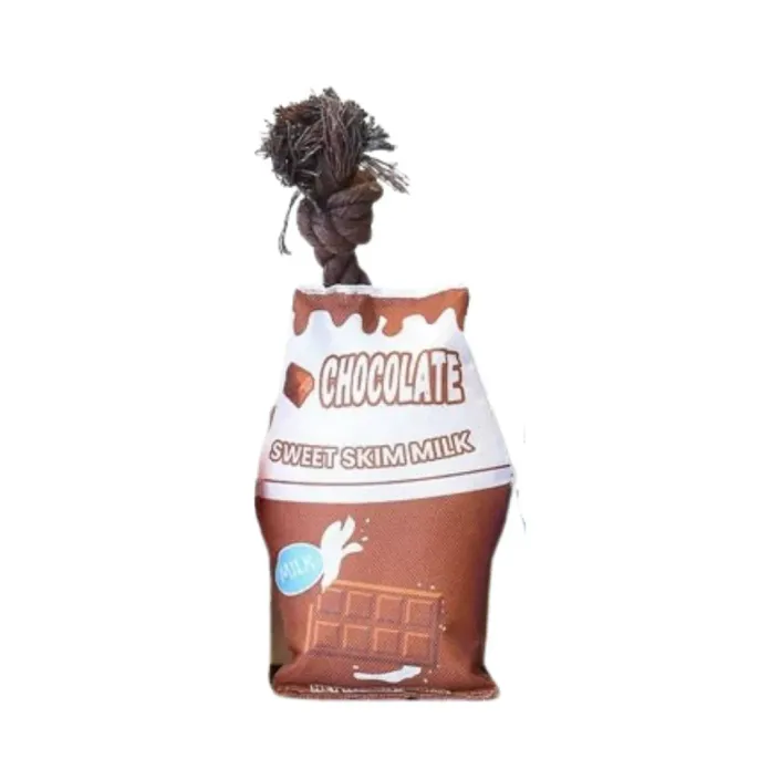 Chocolate Milk Dog Chew Toy Rope Plush Durable Dog Toy chocolate milk dog toy plush chew toy with rope durable bite resistant dog toy