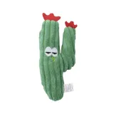 Dark Green Cactus Plush Cat Toy Soft Catnip Interactive Toy dark green cactus plush cat toy soft textured catnip toy for cats