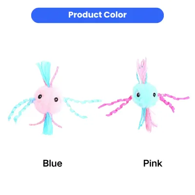 plush octopus cat toy blue and pink color options soft catnip toy variants