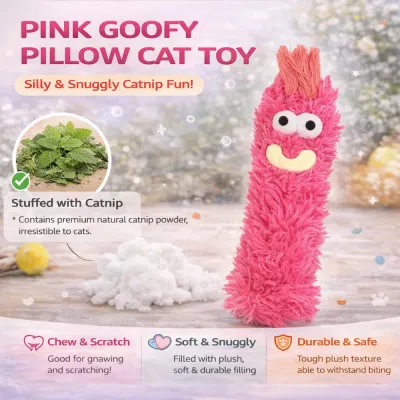 Catnip Plush Cat Toy Bulk – Soft Durable Chew & Scratch Toy pink plush cat toy stuffed with catnip soft durable chew scratch toy for cats wholesale
