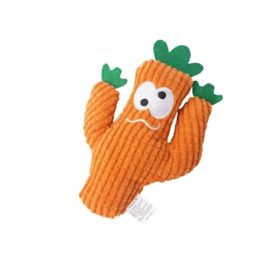 Orange Cactus Plush Cat Toy Wholesale Bulk Pet Supplies orange cactus plush cat toy soft durable catnip toy for cats wholesale