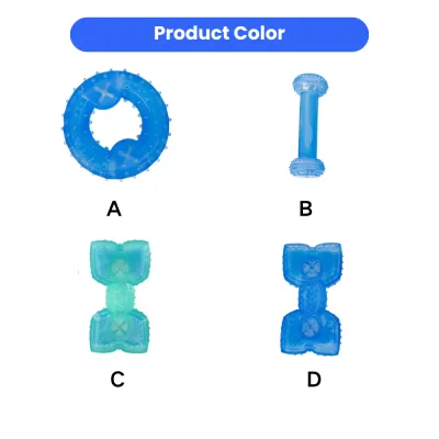 Dog Chew Toy Multiple Shapes & Colors | Wholesale Pet Toys Bulk dog chew toys in multiple shapes ring bone and dumbbell blue and green