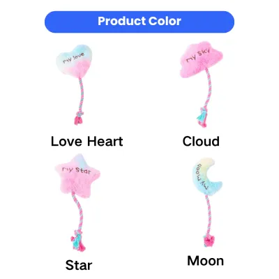 plush rope dog toys set heart cloud star moon shapes colorful dog toys collection
