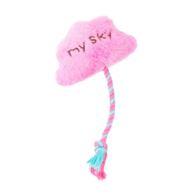 cloud shaped plush dog toy with rope durable chew toy for small dogs