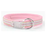 Pink Dopamine Dog Collar Stylish Comfortable Pet Collar Wholesale pink dopamine dog collar with braided design and transparent buckle