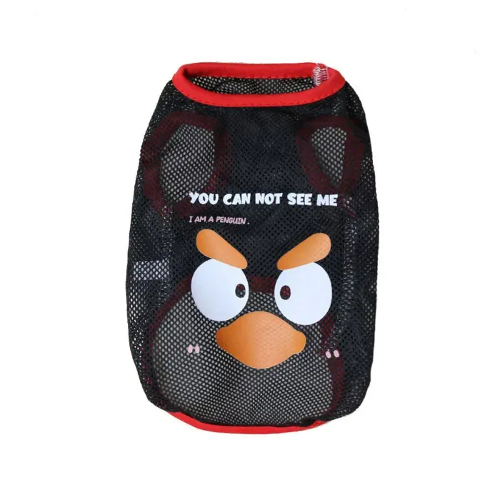 Black Dog Mesh Clothes Cartoon Breathable Pet Apparel Summer Wholesale black dog mesh clothes cartoon penguin design breathable lightweight pet apparel