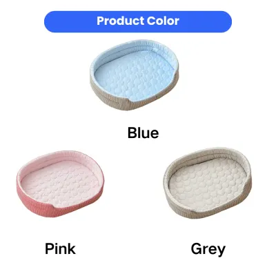 cooling pet bed available in blue pink grey colors washable dog cat bed
