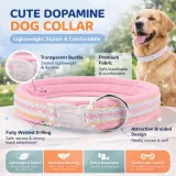 Cute Dopamine Dog Collar Lightweight Comfortable Pet Collar Wholesale lightweight dopamine dog collar with soft fabric transparent buckle and braided design