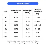 Dog Mesh Clothes Size Chart Back Length Chest Girth Weight Guide Petfairs dog mesh clothes size chart with back length chest girth and weight reference for sizing guide