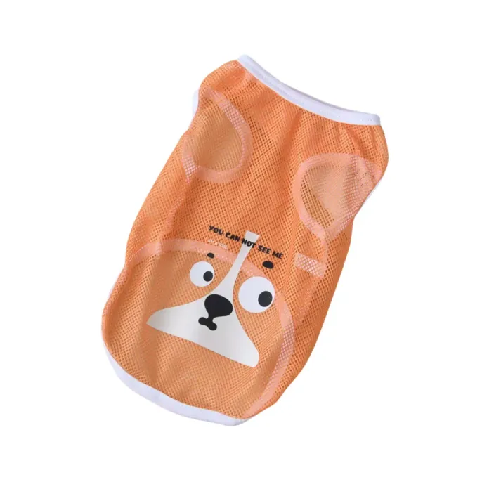 Orange Dog Mesh Clothes Breathable Lightweight Summer Pet Apparel orange dog mesh clothes breathable lightweight cooling pet clothing for summer