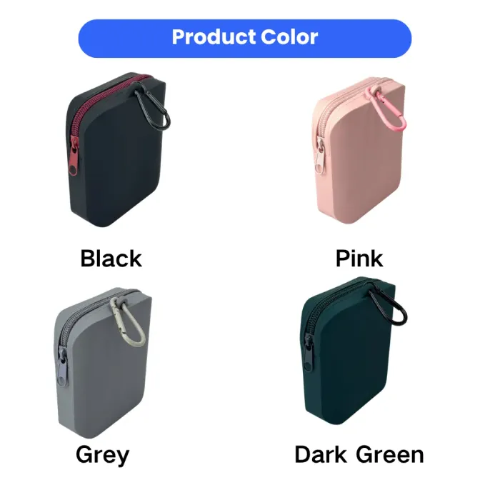 Silicone Dog Treat Pouch Multiple Colors Black Pink Grey Green dog treat pouch silicone bag in black pink grey and dark green color options