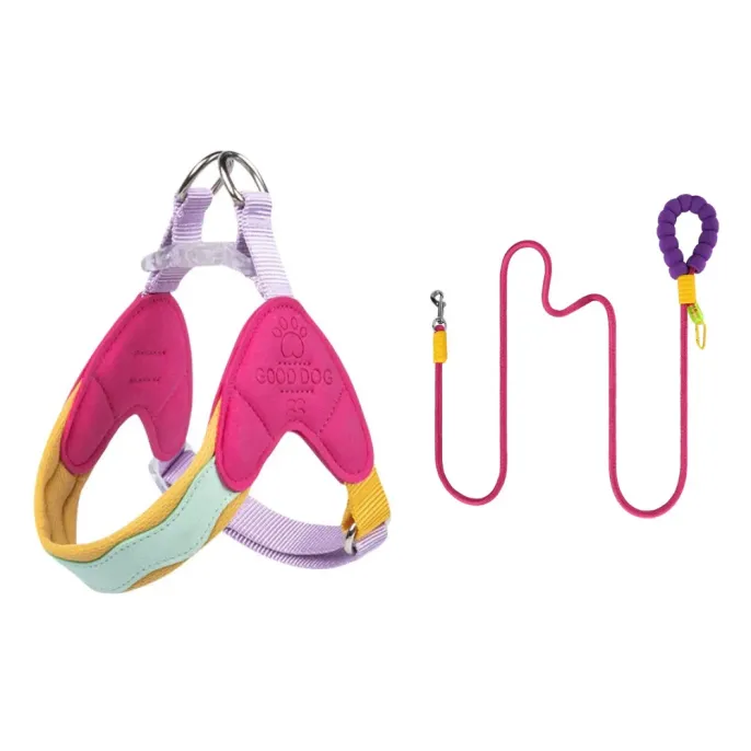 Pink Dog Harness and Leash Set Comfortable No Pull pink dog harness and leash set breathable soft mesh no pull harness for small dogs