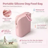 Portable Silicone Dog Food Bag Waterproof Heat Resistant Treat Pouch silicone dog treat pouch waterproof heat resistant food grade snack bag