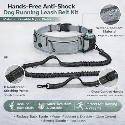 Anti Shock Hands-Free Dog Leash Belt Durable Waterproof Running Gear | Petfairs hands free dog leash belt anti shock elastic leash water resistant durable nylon