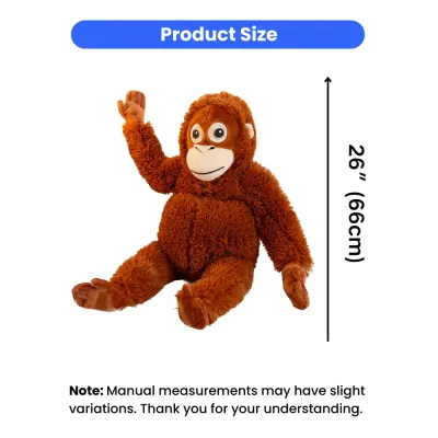 26 Inch Plush Orangutan Dog Toy Size | Large Dog Toy Wholesale large plush orangutan dog toy 26 inch size soft stuffed dog toy dimensions