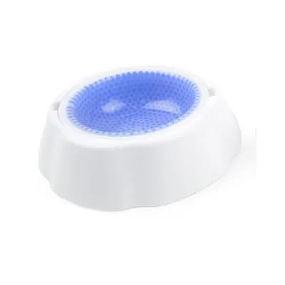 Blue Cooling Dog Bowl Durable Pet Water Bowl | Petfairs blue cooling dog bowl durable pet feeding bowl summer pet supplies
