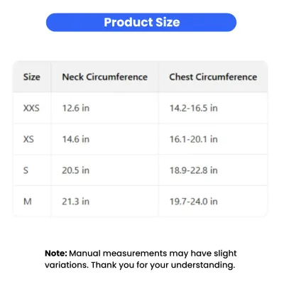 Dog Harness Size Chart Small Dog Harness Measurement Guide dog harness size chart small dog harness neck chest measurement guide xxs xs s m sizes