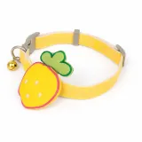 Yellow Strawberry Cat Bell Collar Cute Adjustable Pet Collar Bulk yellow strawberry cat collar with bell adjustable cute pet collar for cats and small dogs