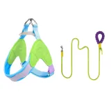Green Dog Harness and Leash Set Breathable Soft Fit green dog harness and leash set breathable soft padded adjustable harness for small dogs