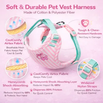 Breathable Soft Dog Harness Air Mesh Shock Absorbing Durable Pet Vest Harness breathable dog harness air mesh fabric shock absorbing layer durable adjustable straps pet vest