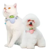 Cute Strawberry Cat Bell Collar for Cats & Small Dogs | Petfairs cat and small dog wearing strawberry bell collar soft adjustable pet collar cute design