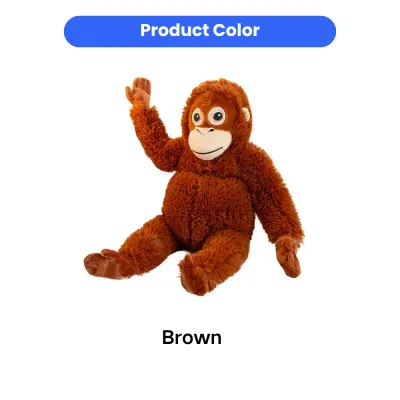 Brown Plush Orangutan Dog Toy | Wholesale Pet Toys Bulk brown plush orangutan dog toy soft stuffed animal pet toy bulk