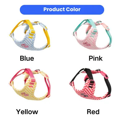 Dog Vest Harness Color Options Blue Pink Yellow Red Wholesale Pet Harness dog vest harness multiple colors blue pink yellow red striped soft adjustable harness options
