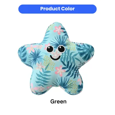 Starfish Dog Toy Green Tropical Design | Wholesale Dog Toys Petfairs green starfish dog toy tropical pattern squeaky pet toy for dogs