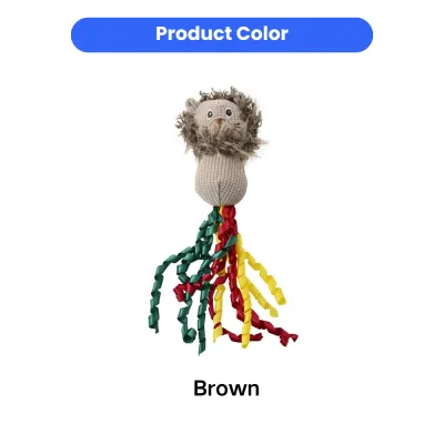 Lion Cat Toy Brown Color – Catnip Plush Toy with Ribbons Bulk | Petfairs brown lion cat toy catnip plush toy with colorful ribbons for cats