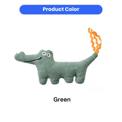 green alligator cat toy plush catnip stuffed toy soft waffle fabric pet toy