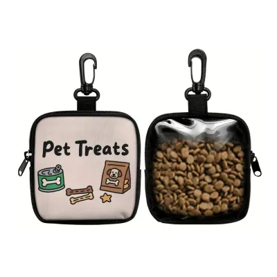 Dog Treat Pouch Front and Transparent Back Pet Snack Bag dog treat pouch with transparent back window pet snack storage bag design