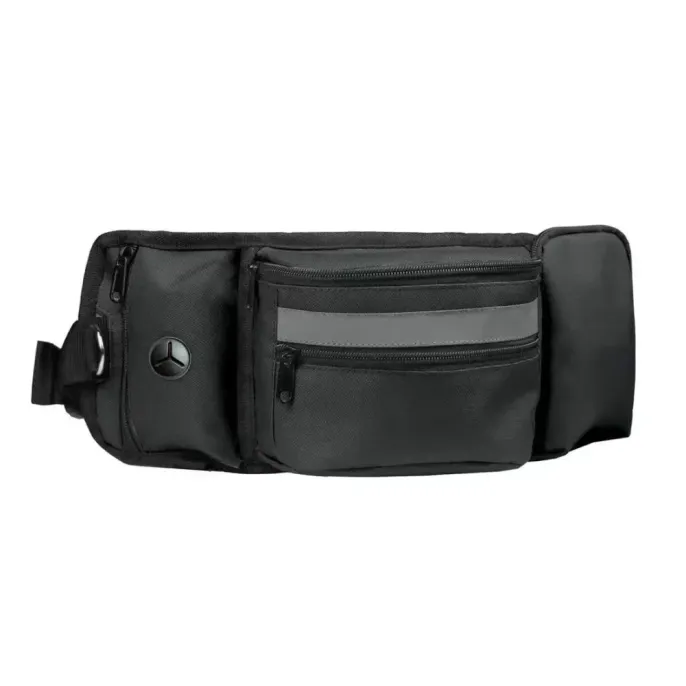 black dog training waist bag with zipper compartments and wear resistant material