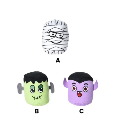 three styles halloween plush dog toys mummy frankenstein vampire squeaky toys bulk