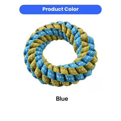 Blue Braided Ring Dog Toy Wholesale | Durable Chew Toy Petfairs blue braided ring dog toy made of durable polyester webbing for aggressive chewers