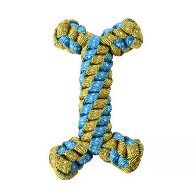 Durable Braided Rope Dog Toy Bone | Bulk Dog Chew Toys Supplier | Petfairs durable braided rope dog toy bone shape chew toy for aggressive chewers
