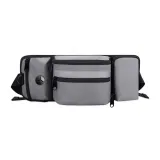  grey dog training waist bag with zipper pockets durable fabric and adjustable strap