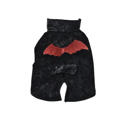 Halloween Vampire Dog Costume with Bat Wings - Black Pet Outfit Wholesale black halloween vampire dog costume with red glitter bat wings pet outfit for small dogs