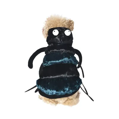 Halloween Pet Spider Hoodie for Dogs Front View | Plush Spider Costume Petfairs dog wearing halloween spider hoodie costume plush spider outfit front view