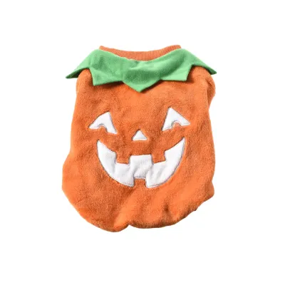 Pumpkin Dog Sweatshirt Halloween Pet Clothes Wholesale | Petfairs orange pumpkin dog sweatshirt halloween pet clothes with soft fleece material for small dogs