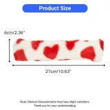 Valentine's Day Heart Pattern Long Plush Cat Pillow with Internal Crinkle Paper for Interactive Self Play