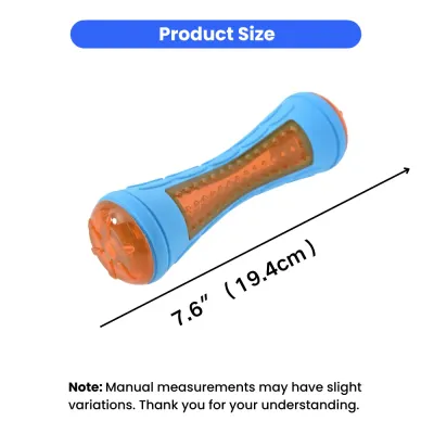 dog chew toy size 7.6 inch 19.4 cm durable rubber bone squeaky toy measurement