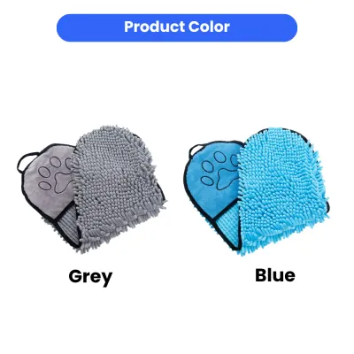 grey and blue microfiber pet bath towel color options for dog drying towel wholesale