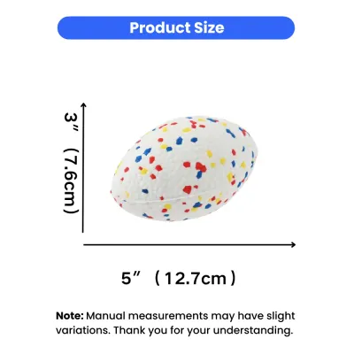 Dog Chew Toy Size 5 Inch Egg Shape Lightweight Fetch Toy | Petfairs dog chew toy size 5 inch 12.7 cm egg shape lightweight pet toy dimensions