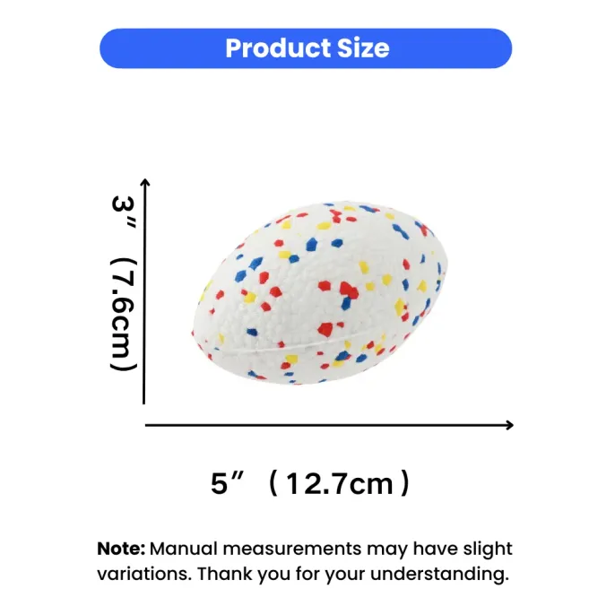 Dog Chew Toy Size 5 Inch Egg Shape Lightweight Fetch Toy | Petfairs dog chew toy size 5 inch 12.7 cm egg shape lightweight pet toy dimensions