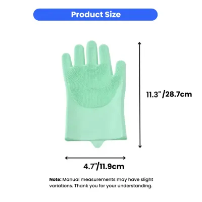 pet-grooming-gloves-size-chart Dimension diagram showing pet grooming glove height of 11.3 inches and width of 4.7 inches.