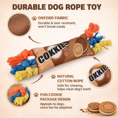 Durable Dog Rope Toy Oxford Fabric Cotton Rope Petfairs oxford fabric dog rope toy cotton rope durable chew toy teeth cleaning