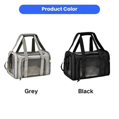 Dog Carrier Bag Grey and Black Colors | Wholesale Pet Travel Bag dog carrier bag grey black color options portable pet travel carrier bulk