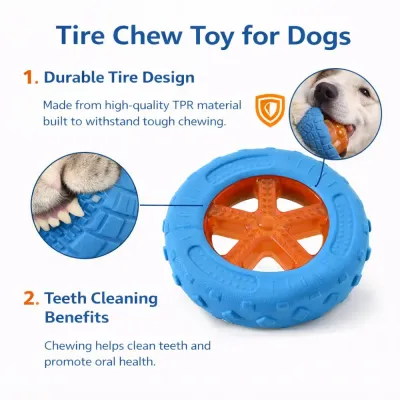 Durable Dog Chew Toy Teeth Cleaning TPR Tire Design durable dog chew toy tire design TPR material teeth cleaning dog toy