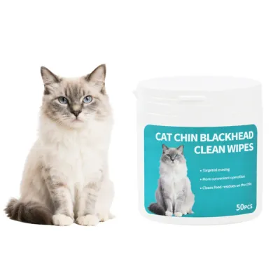Cat Chin Blackhead Clean Wipes with Cat | Pet Cleaning Wipes Bulk | Petfairs cat chin blackhead cleaning wipes with cat on white background pet grooming wipes bulk for pet stores