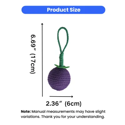 cat rope ball toy size 6cm ball 17cm length lightweight interactive cat toy